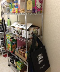 Seville Classics 5-Tier Steel Wire Shelving with Wheels, 30" W x 14" D, Chrome 5-Tier, 30" W x 14" D Silver 36 61StA5psJ9L