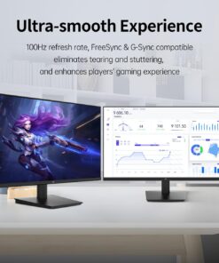KTC 27 Inch Computer Monitor, 1080P Full HD 100Hz Gaming Monitor with HDR10, Freesync, HDMI & VGA Ports, VESA, Tilt Adjustable, Eye Care, Frameless Office PC Monitor, H27V13 27-inch FHD 100Hz VA 11 61SuiEI23YL