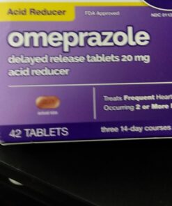 Amazon Basic Care Omeprazole Delayed Release Tablets 20 mg, Treats Frequent Heartburn, Acid Reducer, Heartburn Medicine, 42 Count (Pack of 1) Unflavored 42 Count (Pack of 1) 43 61Sv9RBPpDL