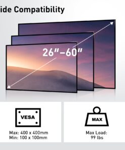 Perlegear Corner TV Wall Mount for Most 26-60 inch TVs up to 99 lbs, Full Motion Corner TV Mount with Dual Articulating Arms, Corner TV Bracket with Swivel Tilt Extension, Max VESA 400x400mm, PGCMF4 36 61SvoCG7BdL