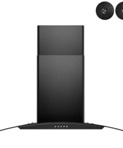 AKDY 30 in. Convertible Wall Mount Range Hood with Tempered Glass and Carbon Filters in Black Painted Stainless Steel 14 61SyNMr2gL
