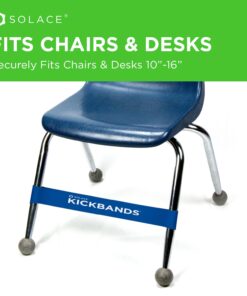 KICK BANDS Chair Bands for Kids with Fidgety Feet - Fidget Chair Bands for Kids 12-Pack - Kickbands ADHD Band for Classroom Chairs & Desks - Solace Sensory Kickband (BLUE) 12-Pack (BLUE) 8 61Syfa6ArFL