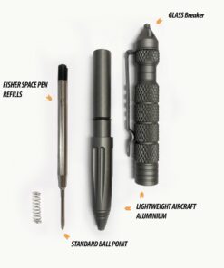 Uzi Tactical Pen UZI-TACPEN2-GM Aircraft Aluminum Tactical Pen Multi-Tool Survival Tool, Glassbreaker, Real Ballpoint Pen Miltary & Police EDC - Gun Metal, Christmas Gift 13 61Syr29hgoL