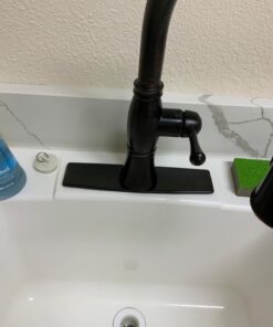 Wovier Faucet Plate,Oil Rubbed Bronze Sink Hole Cover Plate,6" Escutcheon Plate 304 Stainless Steel Deck Plate for 1 or 3 Hole Bathroom or Kitchen Sink Faucet Mixer Tap,Black Oil Rubbed Bronze 22 61SzAVVJvgL