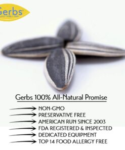 GERBS Raw Whole Sunflower Seed In Shell 4 lbs., Top 14 Allergy Free Foods, Healthy Superfood Snack, Non GMO, No Oils, No Preservatives, Resealable Bag, Gluten Free, Peanut Free, Vegan, Keto, Kosher 4 Pound (Pack of 1) 16 61SzEyzdVbL