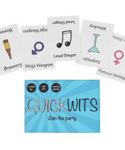 Quickwits - Fun Party Card Game for 3 to 8 Players - Social Tabletop Game - Group Game Nights - Great for Office & House Parties - Play with Relatives & Friends - Hilarious NSFW Grown Up Themes Blue 6 61SzdWP0pjL