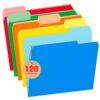 Gloween 120 Pack File Folders, Two Tone Color File Folders, Letter Size, 1/3-Cut Tabs, Assorted Colors(Blue, Green, Yellow, Red, Orange), Great for Organizing and Easy Files Storage 17 61T KoRyXL