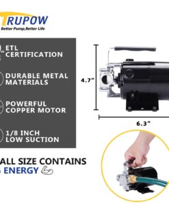 Trupow 1/10HP 330GPH 115-Volt Mini Portable Electric Utility Sump Transfer Water Pump with Water Hose Kit 115V AC 20 61T wiYK4qL