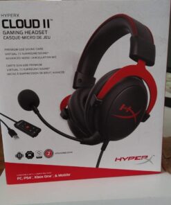 HyperX Cloud II - Gaming Headset, 7.1 Surround Sound, Memory Foam Ear Pads, Durable Aluminum Frame, Detachable Microphone, Works with PC, PS5, PS4, Xbox Series X|S, Xbox One – Red Wired 38 61T0bWGs7LL
