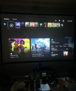 4K Support Projector with Wifi and Bluetooth, HOMPOW Mini Portable Projectors for Outdoor Home Movie, Compatible with Laptop, Smartphone, TV Stick, Xbox, PS5 white 50 61T1NDHG6uL