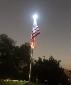 Deluxe Flag Pole Light Solar Powered - 1300 Lumen Solar Light for Flagpole - Light Up American Flag Outdoor with Solar Flag Pole Light from Dusk to Dawn for 12+ Hours - 100% Coverage Silver Flag Light Deluxe Silver 37 61T3S4O7uwL