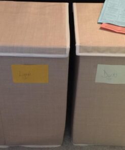 Honey-Can-Do Large Dual Laundry Hamper with Lid, Natural Resin Folding Dual Hamper 24 61T6UNZf7uL