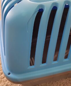 MidWest Homes for Pets Pet Carrier: Hard-Sided Dog /Cat Carrier, Small Animal Carrier in Blue, Dims 17.91 L x 11.5 W x 12 H for Tiny Dog Breeds, Perfect Dog Kennel Travel Carrier for Quick Trips 19-Inch "Toy" Dog Breeds 34 61T9ylMbKaL