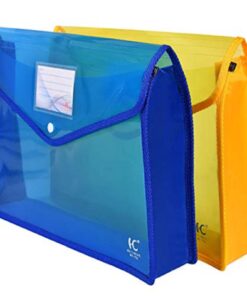 File Folders Expandable Poly Envelope File Wallet 3.1 inch Expansion 2 Pack (Blue, Yellow)