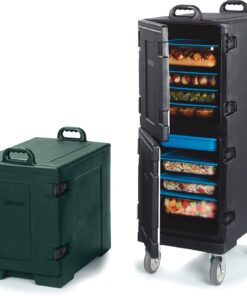 Carlisle FoodService Products Cateraide Insulated Front Loading Food Pan Carrier Double Carrier with Casters and Handles for Catering, Events, And Restaurants, Plastic, 10 Full Pans, Black 33 61TAIodpvPS