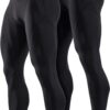 TSLA 1 or 2 Pack Men's Thermal Compression Pants, Athletic Sports Leggings & Running Tights, Wintergear Base Layer Bottoms X-Small 2pack Dim Tights Black/Black 18 61TAwAJ6syL