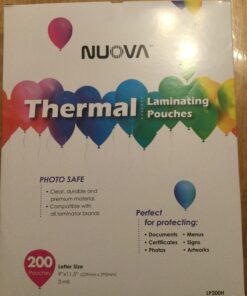 Nuova Premium Thermal Laminating Pouches, 9" x 11.5"/Letter Size/3 mil, 200 Pack (LP200H) 27 61TBfFLJgvL