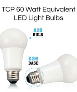 TCP LA927KND6 LED Light Bulbs 60 Watt Equivalent | Energy Efficient (9W) Non-Dimmable A19 Shape E26 medium base, Pack of 6, Soft White, 6 Lamps 6 Count (Pack of 1) 21 61TBu6eC0L