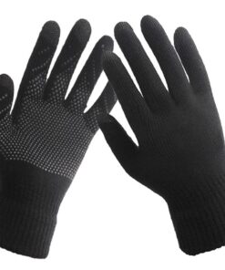 HINDAWI Winter Hat Scarf Gloves Slouchy Beanie Snow Knit Skull Cap Touch Screen Mittens Circle Scarves for Women Hat+scarf+gloves (Black) 24 61TCddzZ8SL