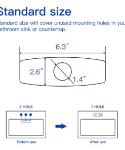BWE Stainless Steel Deck Plate 6" Sink Hole Cover for Brushed Nickel Bathroom Sink Faucet 1 or 3 Hole Vessel Vanity Basin Outside Cover Cap Oval Commercial 9 61TDPwaZxyS