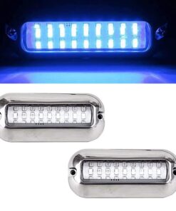Kqiang Waterproof Marine Boat Light Stainless Steel 27 LEDs Blue Underwater Pontoon Marine Boat Transom Lights Pack of 2(Blue) 24 61TGFqfRMTL