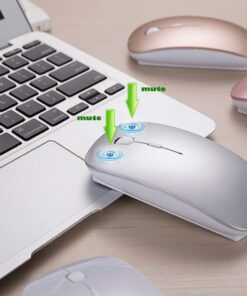 KLO Rechargeable Bluetooth Mouse for MacBook/MacBook air/Pro/iPad, Wireless Mouse for Laptop/Notebook/pc/iPad/Chromebook (BT/B Silver) BT/B Silver 11 61TH4LGW3JL