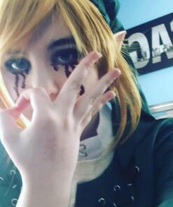 ColorGround Short Blonde Prestyled Cosplay Wig with elf ears Halloween 32 61THiAANNNL