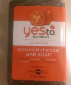 Yes To Tomatoes Bar Soap Activated Charcoal with Tomato Extracts and Sunflower Seed Oil Face, Body Soap for Men, Women and Teens No Paraben, 7 Ounce Bar 7 Ounce (Pack of 1) 21 61TK2Qo9icL