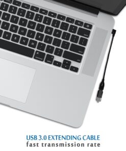 UCEC USB 3.0 Extension Cable Short SuperSpeed USB Cable Extender USB 90 Degree Adapter-Male to Female-A Left & Right Angle for Webcam, Printer, Flash Drive, Hard Drive, USB Keyboard, Gamepad, 2 Pack Black-Left & Right Angle 24 61TK2woElsL