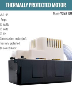 Little Giant VCMA-15ULST 115 Volt, 65 GPH, 1/50 HP Automatic Condensate Removal Pump with Safety Switch and Tubing, Black/White, 554415 Includes Safety Switch/Tubing 41 61TK9DizoTL