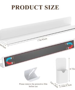 MUCXNIIY 2 Pcs Magnetic Book Shelf for Whiteboard, Reusable Acrylic Magnetic Book Holder with a Pen Container, Book Display Shelf for Teacher Kids Classroom Office, White 11 61TKDgKT7qL