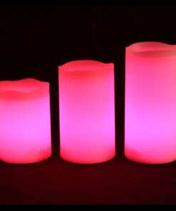 PrimeTrendz TM Flameless Weatherproof Outdoor & Indoor Color Changing Wax Candles with Remote Control & Timer, 3 Count (4'', 5'', 6'' inch Candles) 13 61TKqNVf55L 2