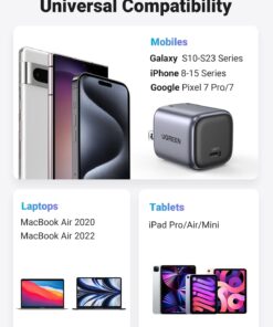 UGREEN 30W USB C Charger, Nexode Foldable GaN PPS Compact Fast Wall Charger Block, USB-C Power Adapter for iPhone 15 Pro Max/14/13, Galaxy S23 (Black) Black 46 61TLOdfZMpL