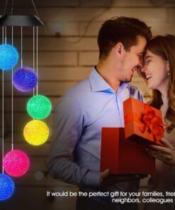 AceList Color Changing Solar Power Wind Chime Crystal Ball Wind Chime Wind Mobile Portable Waterproof Outdoor Windchime Light for Patio Yard Garden Home C-crystal Ball 22 61TMtHM eS