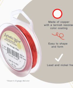 Artistic Wire, 24 Gauge Tarnish Resistant Colored Copper Craft Jewelry Wrapping Wire, Antique Brass Color, 20 yd 24 Gauge / 20 yd 9 61TN8aS3FUL