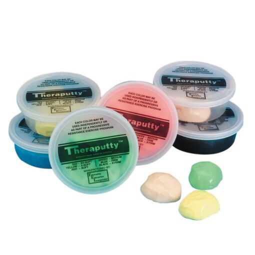 CanDo TheraPutty Standard Hand Exercise Putty For Rehabilitation, Exercises, Hand Therapy, and Occupational Therapy. Use To Strengthen Hand Muscles, Improve Fine Motor Skills, And Decrease Stress 6-Piece Set 6-ounce