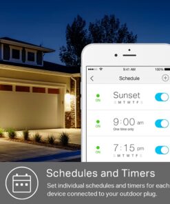 Kasa Outdoor Smart Plug, Smart Home Wi-Fi Outlet Timer, Max Load 15A/1875W, IP64 Weather Resistance, Compatible with Alexa, Google Home & SmartThings, No Hub Required, ETL Certified(KP401) 1-Socket New Version 28 61TQjFU5BCL