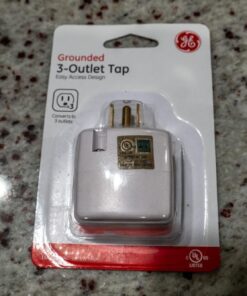 GE 3-Outlet Extender, Grounded Wall Tap, Adapter Spaced, 3-Prong, Multiple Plug, Power Splitter, Cruise Essentials, Use for Home Office School Dorm, UL Listed, White, 58368 1 Pack 3 Outlet | 3-Prong Cube 56 61TTysPlgzL