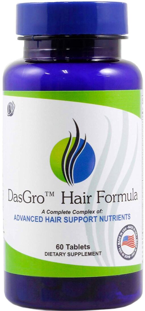 PRN Pure Results Nutrition DasGro Hair Growth Vitamins, Biotin & DHT Blocker, Stops Hair Loss, Thinning, Balding, Promotes Hair Regrowth in Men & Women, All Hair Types, 30 Day Supply