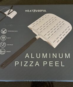 neatNuseful Pizza Peel 12 inch with Long Foldable Handle – Aluminum Pizza Paddle – Pizza Spatula or Pizza Turning Peel – Pizza Oven Accessories – For Baking Dough, Bread and Pastry 27 61TUiELqqCL