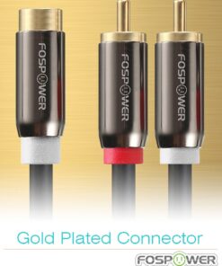 FosPower Y Adapter (8 inch) 2 RCA (Male) to 1 RCA (Female) Stereo Audio Y Adapter Subwoofer Cable (24k Gold Plated) 2 Male to 1 Female Y Splitter Connectors Extension Cord 14 61TUmeuRgLL