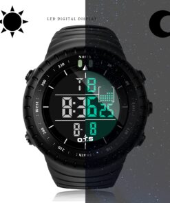 PALADA Men's Digital Sports Watch Waterproof Tactical Watch with LED Backlight Watch for Men Black 26 61TV9apFdfL