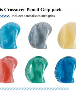 The Pencil Grip Pencil Grips, The Crossover Grip, Metallic Ergonomic Writing Aid For Righties And Lefties, Colorful Pencil Grippers, Assorted Metallic Colors, 6 Count - TPG-17706 6 Count (Pack of 1) 14 61TVPglmTJL