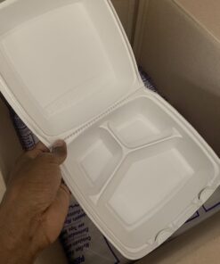 DART 85HT3R Med Perforated 3 Comp Foam Hinged Container, 8.5 Inches (Case of 200), original version,White 25 61TVRlIKJTL