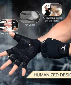 Alternative view of ATERCEL Workout Gloves for Men and Women, Exercise Gloves for Weight Lifting, Cycling, Gym, Training, Breathable and Snug fit Black Large