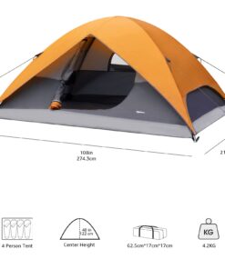 Amazon Basics Dome Camping Tent With Rainfly and Carry Bag, 4/8 Person 4-person 17 61TWwd9sBXL