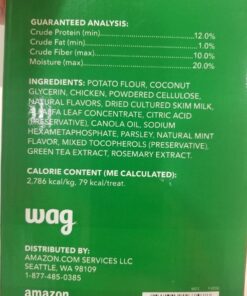 Amazon Brand - Wag Dental Dog Treats to Help Clean Teeth & Freshen Breath - Medium, Unflavored, 36 Count (Pack of 1) 36 Count (Pack of 1) 42 61TXdp12xJL