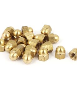 uxcell Hex Cap Nuts - 20Pcs M5 Dome Nuts Brass Hexagon Decorative Cap Nut for Screws Bolts Brass Tone