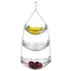 Home Basics 3-Tier Adjustable Chrome Heavy Duty Wire Hanging Fruit or Vegetable Kitchen Storage Baskets, Chrome Finish, Hammock Style 8 61TZP8ibS0L