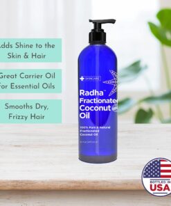 Radha Beauty Fractionated Coconut Oil - 100% Pure & Natural Carrier and Base Oil for Aromatherapy, Hair and Skin - Comes with Pump, 16 fl oz. 21 61Ta zEjE2S 2